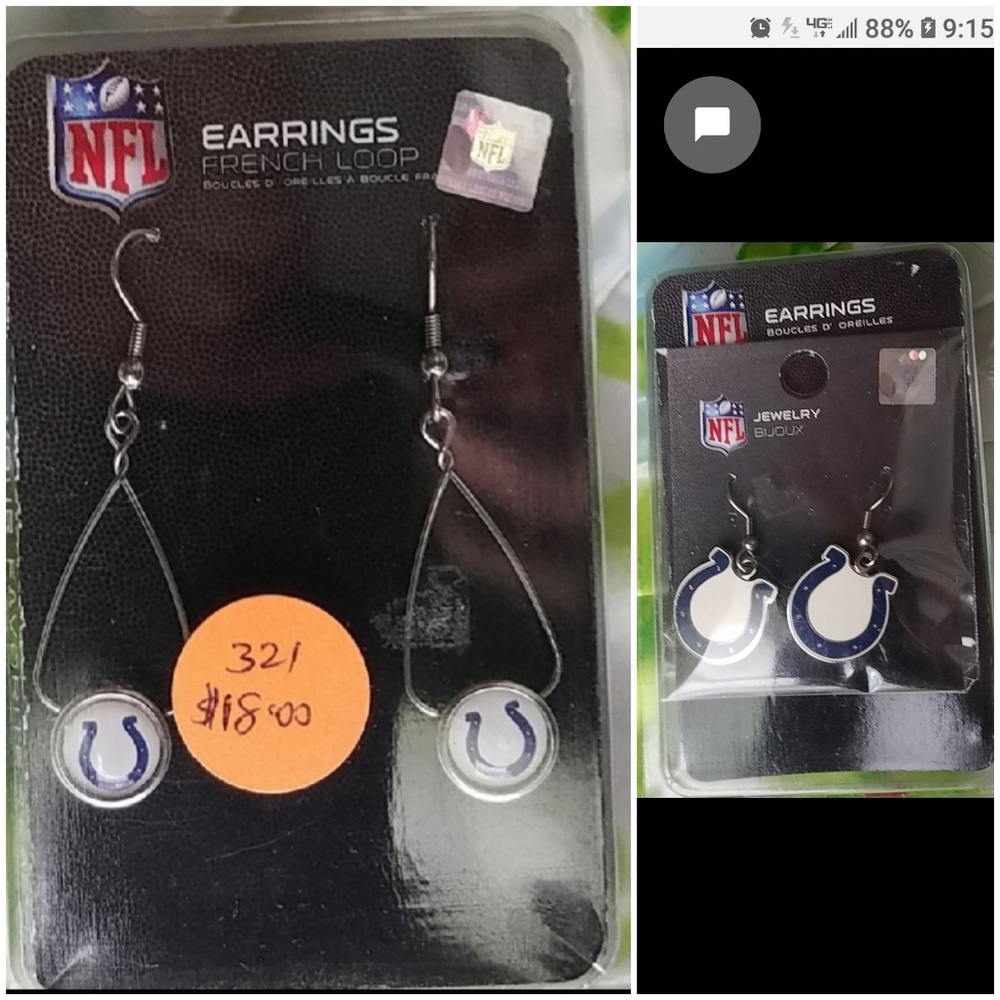Official Colts earrings your choice